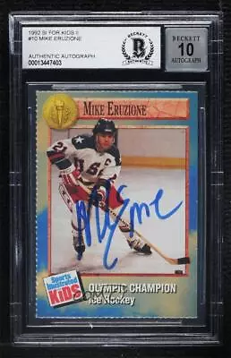 1992 For Kids Series 2 Olympic Champion Mike Eruzione #10 BAS BGS Authentic Auto • $115.24