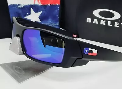 Custom OAKLEY Black GASCAN + Blue (aftermarket) POLARIZED  TEXAS  Sunglasses NEW • $89.99