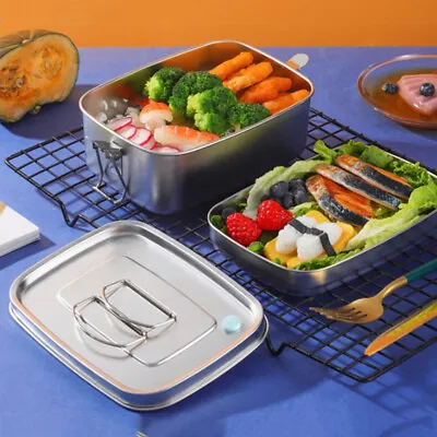 $18.99 • Buy Double Layer Stainless Steel Lunch Box 1.1/1.5L Thermal Sealed Divided Bento Box