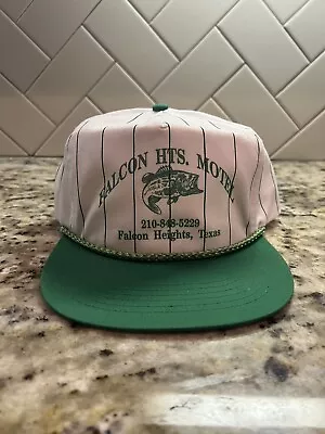 Vintage 90s Pinstripe Falcon Heights Texas Fish SnapBack Hat  • $15