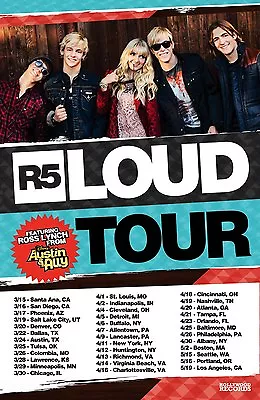 R5/ross Lynch From Austin & Ally  Loud Tour  2013 North American Concert Poster • $15.96