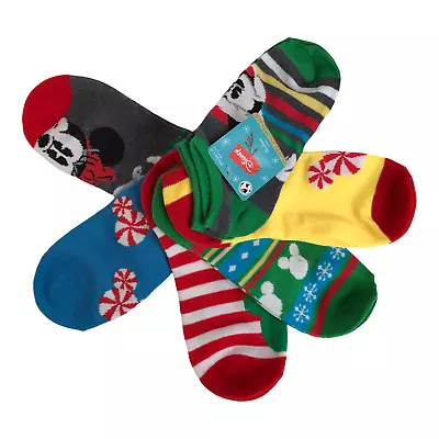 Mickey Minnie Mouse Socks Womens Shoe Size 4 To 10 Red Christmas No Show 6 Pair • $8.21