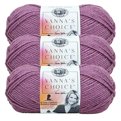 (3 Pack) Lion Brand Yarn 860-146I Vanna's Choice Yarn Dusty Purple • $15.35