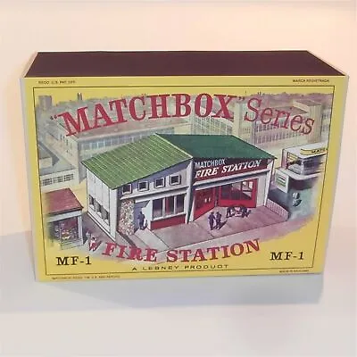 Matchbox Lesney Accessory MF-1a Fire Station Green Roof Empty Repro D Style Box • $32.61