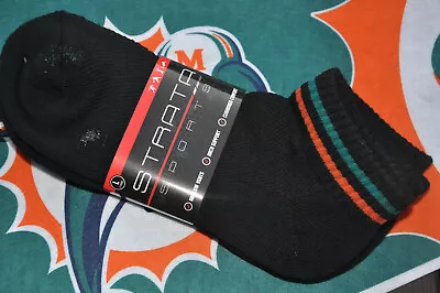 Casual Miami Dolphins Unique ANKLE SOCKS 2 Pairs Strata-Sports • $6.99