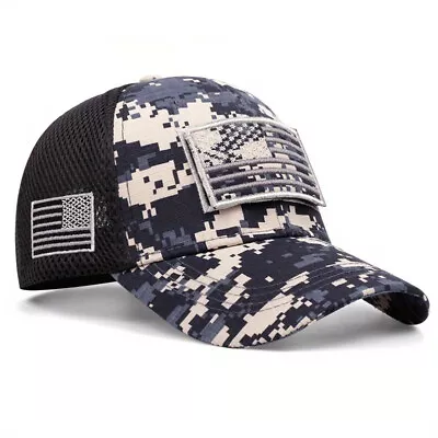 Camo Unisex Men Women Trucker Mesh Baseball Hat Hip Hop Breathable Snapback Cap • £8.29