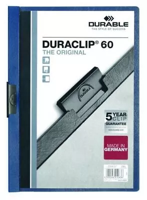 Durable A4 Duraclip File 6mm Dark Blue Pck Of 25 2209/07 School/ Office Supplies • £11.99