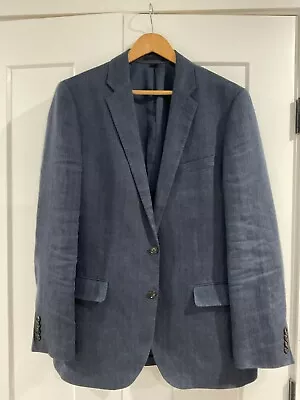 J. Crew Wool Blazer Sport Coat Herringbone Mens 42L Blue Black • $42