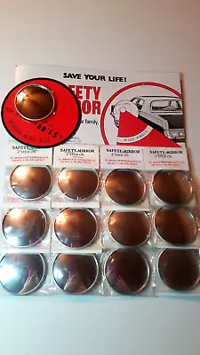 Vintage Auto Car Blind Spot Safety Mirrors 2  Stick-On Counter Display Set Of 12 • $29.99