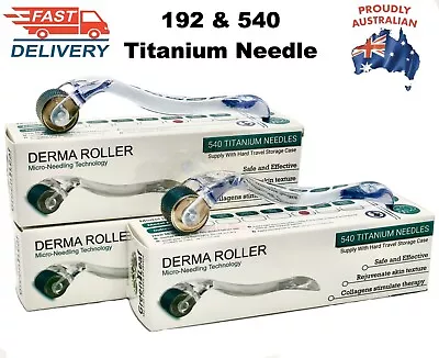 $19.99 • Buy DERMA ROLLER 540 & 192 Titanium Micro Needle Roller Face Skin Hair 0.5mm, 1.0mm