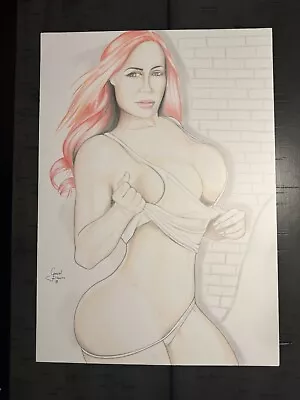 Original Comic Art Sexy Mary Jane  16x11 Drawing Sketch Pinup Signed BIG • $22.99