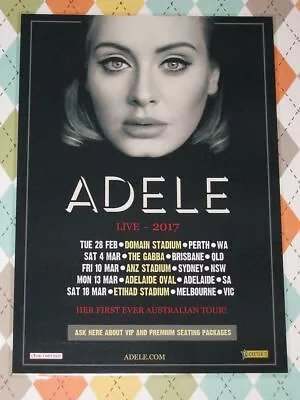 ADELE - 2017 Australian Laminated Tour Poster - PERFECT TO FRAME! - NEW - REAL! • $15.95