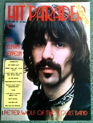 Hit Parader Magazine - June 1974 * J. Geils * ELP * Dylan * Zeppelin * Foghat • $0.99