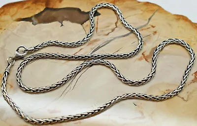 2.1mm Oxidized Wheat Chain 16  .925 Sterling Silver Antique Look Chain Lobster • $61.21