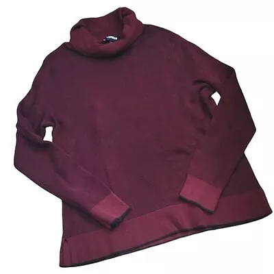 Mens Maroon Sweater Express Turtle Neck Foldable Stretchy Sweatshirt Size XL • $20