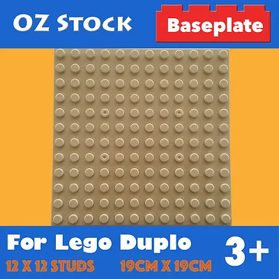 BASE PLATE 12x12 STUDS COMPATIBLE FOR DUPLO BIG BRICKS BASEPLATE COLOUR TAN • $11.90