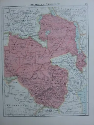 1924 Map ~ Africa Rhodesia & Nyasaland Mashonaland  • £44