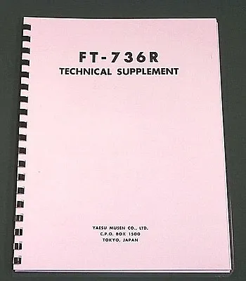 Yaesu FT-736R Service Manual: W/48 Pages Of 11  X 17  Layouts • $38.20