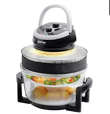 Geepas Turbo 12L Halogen Convection Oven Cooker Air Fryer Fast Health Cooking • £39.79