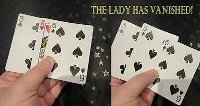 £10 • Buy The Vanishing Lady Magic Trick  (GIMMICK CARD TRICK FROM NIXON'S VIP MAGIC) 