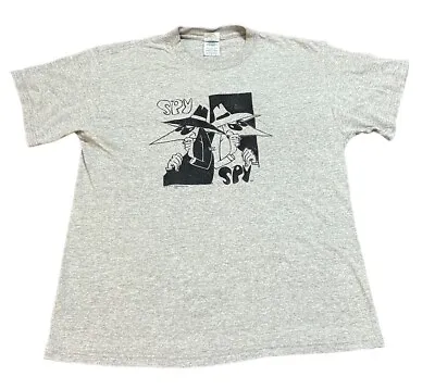 Spy Vs Spy T-Shirt Men’s Medium Gray Short Sleeve Graphic Tee Mad Magazine Y2K • $21.28