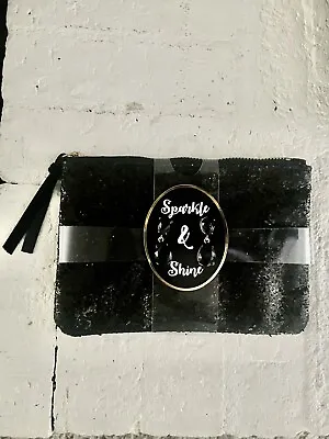 New~”Sparkle And Shine”~ Glitter & Earring Pouch~Makeup/ Money/Jewelry Bag~8”L • $9