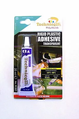 Strong Clear Adhesive Glue For Hard Plastic Abs Tr Eva Perspex Acrylic Glass New • £4.72
