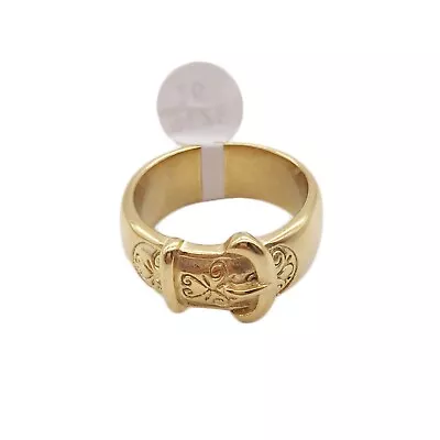 £24.99 • Buy BUCKLE  Ring 18k Gold Plated Stainless Steel 316 All Size Available NO Tarnish