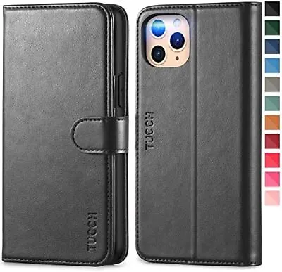 TUCCH IPhone 11 Pro Wallet Case Magnetic Auto Wake/Sleep RFID Blocking Protect • £25.53