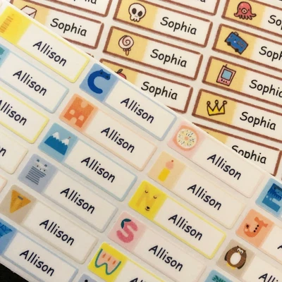 $4.99 • Buy Personalised Name Stickers Waterproof Back To School Kids Cartoon Labels