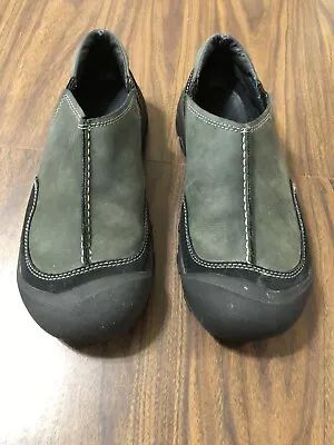 KEEN Slide Mens Size 11 Green Suede Mule Clog Slip On Shoe Casual Walking Loafer • $50