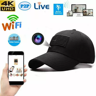 4K HD Wireless Wifi IP Live Streaming Baseball Hat Cap Camera Video Recorder • $86.99