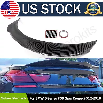 FOR 12-18 BMW F06 640i 650i M6 CARBON LOOK REAR TRUNK SPOILER WING LID PSM STYLE • $112.91