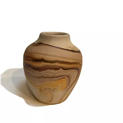 Nemadji Pottery Native American Brown Orange Swirl Vintage Enamel Lined 3.5” • $19.99