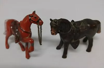 2 Vintage Metal Horse Figurines Circa 1950's Made In Japan Carnival Prizes • $19.96