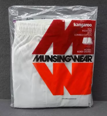 NEW MunsingWear 40 102cm 3-Pack Kangaroo VTG Woven White Boxer Short Made In USA • $37.98