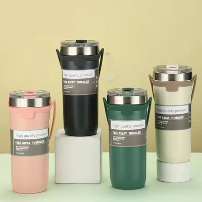 $12.99 • Buy 24 Oz Stainless Steel Flask Vacuum Handle Thermos Travel Tumbler Tea Coffee Mug