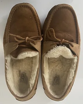 UGG Australia Byron Chestnut Moccasin Men's Sheepskin Slippers 5102 Size 10 • $45