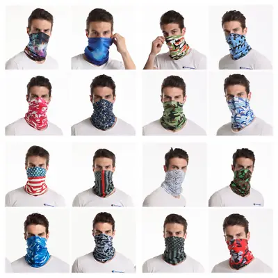 Elastic Face Mask Cover MultiUse Tube Bandana Neck Gaiter UV Protection Reusable • $5.86