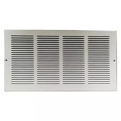 Air Return Vent Cover Grille 8 X 24 Duct Steel Louvered Design One-Way White • $21.82