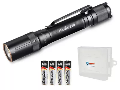Fenix E20 V2.0 Flashlight With 4 Extra AA Batteries And A Lightjunction Case • $45.27