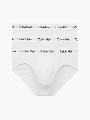 Calvin Klein 3 Pack Cotton Stretch –  Hip Briefs ( WHITE ) • £40.49