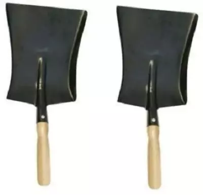 2 X 9  Metal Coal/Dust Shovel Wood Handle Hand Tools Household Goods - Black • £9.99