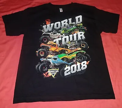 NEW = MONSTER JAM WORLD TOUR 2018 = T Shirt = Black  = SIZE Youth M Medium • $7.99