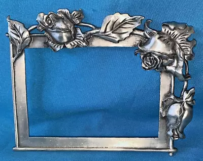 Vintage Pewter Flower Picture Frame By Sun • $15