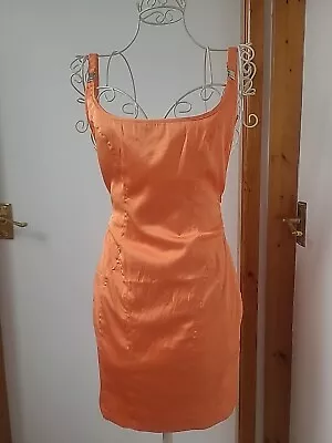 Oh Polly Dress Size UK 8 Orange Low Back  • £8