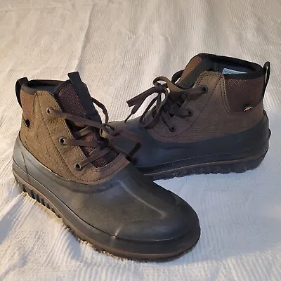 Bogs Mens Classic Casual Rubber Lace Leather Upper Boot Brown Size 9 EURO 42  • $60