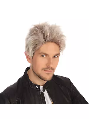 80's Bad Boy Wig Boy Band Fancy Dress Wig Adults Blonde Mens • £10.49