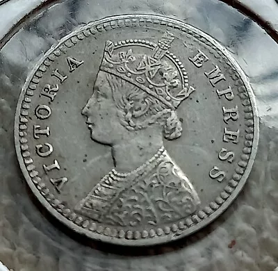 British India 1897 Queen Victoria Two Annas Rare Silver Coin • $24.99
