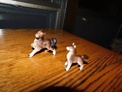 Miniature Horse Figurines Lot Of 2 Unmarked • $6.99